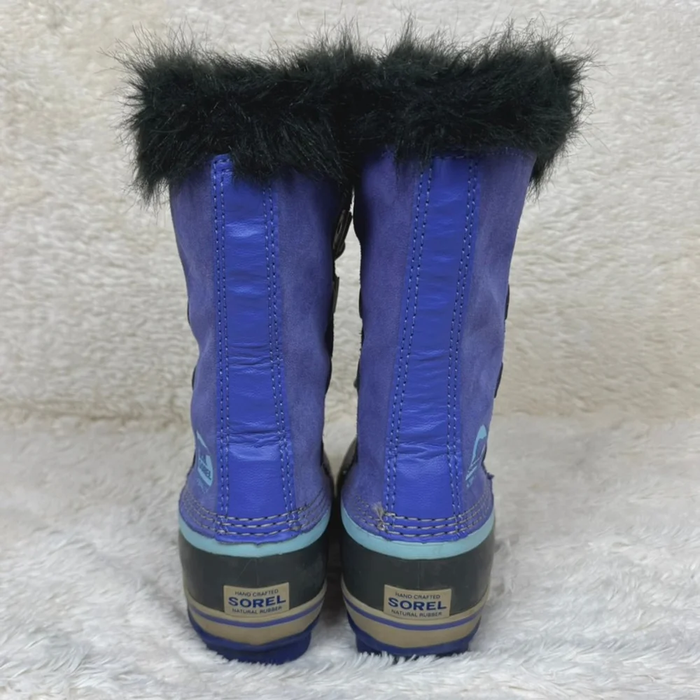 Kids Sorel Joan of Arctic purple faux fur winter boots-3